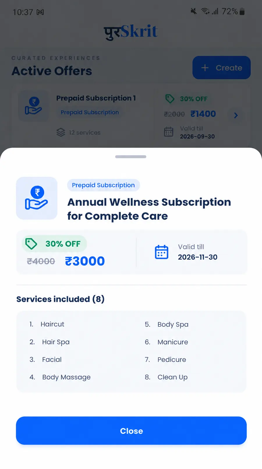 Seller App offer detail sheet